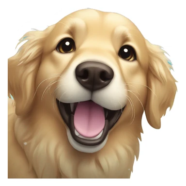 I want a golden retriever in a pool of water and he has a happy expression sticker