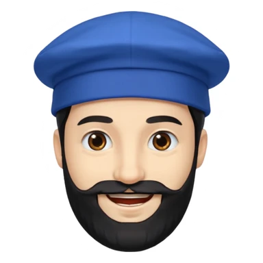 mago merlin con barba negra y gorra azul sticker