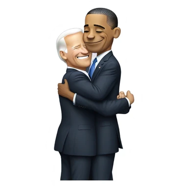 joe biden and obama hugging sticker