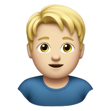 Obese young boy with blonde hair. sticker