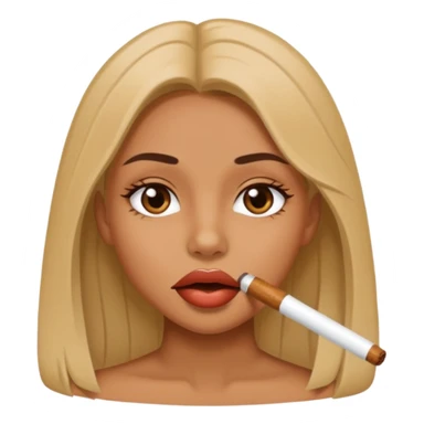 pretty girl with blunt in mouth sticker
