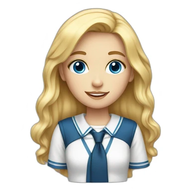 Blonde schoolgirl with blue eyes sticker