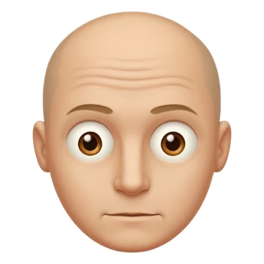 Generate a sarcastic emoji or sticker in a minimal flat-design style.  
The emoji should display a confident “nah, not today” attitude:  
- raised eyebrow  
- slight smirk  
- subtle eye-roll or side glance  
- rounded man face, without hair, ears sticker