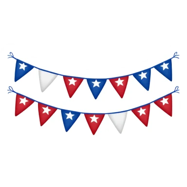 Red white and blue patriotic bunting for railing  sticker