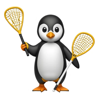 Penguin playing lacrosse  sticker