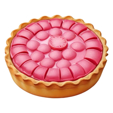 A guava pastry or tart with pink filling sticker