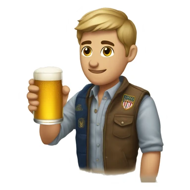 Make a frat boy drinking a beer sticker