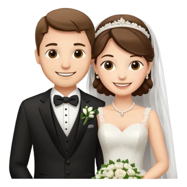 bride and groom in wedding setup sticker
