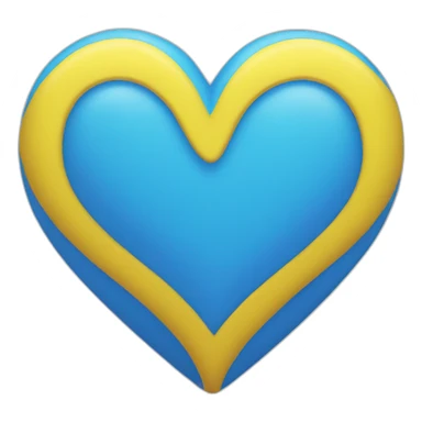 Blue and yellow heart sticker