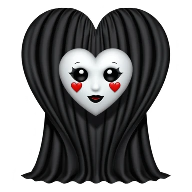 goth themed heart with a dark velvet curtain sticker