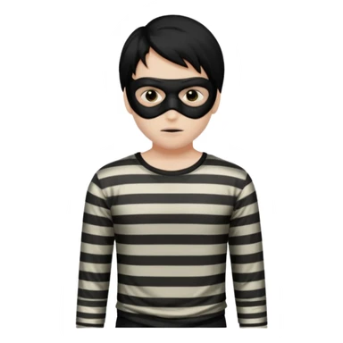 Thief in black mask and stripped shirt sticker