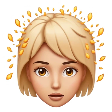 Woman mind blowing emoji exploding head sticker