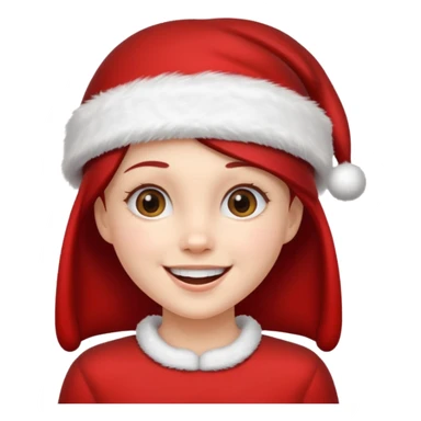 clean and vanilla girl with santa claus hat like holiday mood, christmas!! sticker