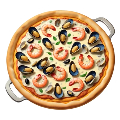 seafood pizza with shrimp, mussels, and clams sticker