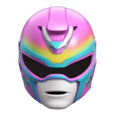 pastel rainbow power ranger head with helmet  sticker