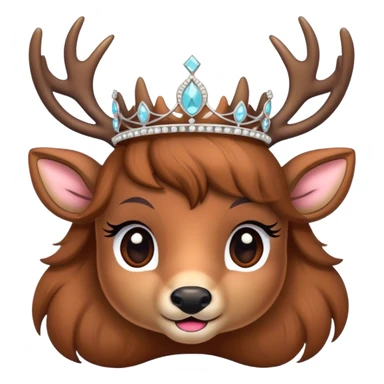Deer wearing a ￼ tiara sticker