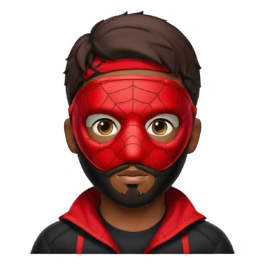 Miles Morales with beard, eye mask, low fade sticker