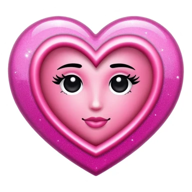 Rosa Herz mit schwarzen Streifen und Glitzer  sticker