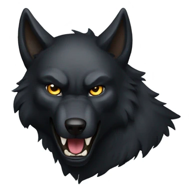 fierce black wolf sticker