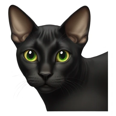  green eyed sphinx black cat with white spot on the nose sticker