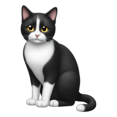 Cute Tux cat,The tail is always raised, and the tip of the tail is a small white ball. sticker