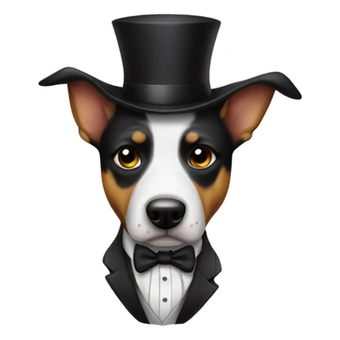 Sad cattle dog in tuxedo sticker