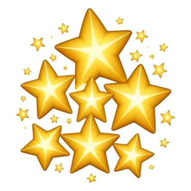 cluster of sparkling stars icon sticker