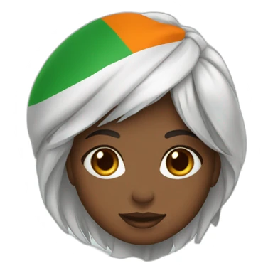 Fille avec le drapeau de la côte d'ivoire sticker