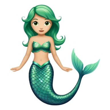 siren aesthetic fin green sticker