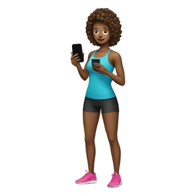 fit girl with smartphone sticker