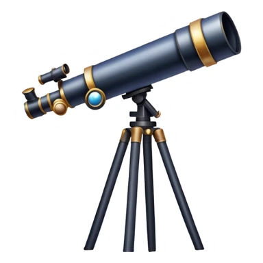 An icon featuring a telescope, stars, and a planet, symbolizing astronomy. The design includes a crescent moon, distant galaxies, and constellations, representing the study of space and celestial bodies. Transparent background highlights the exploration of the universe and cosmic phenomena. sticker