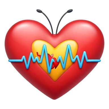 Emoji cœur avec battement et papillon  sticker