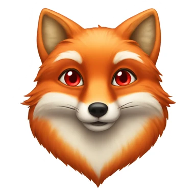 lush red fox face with hearts as eyes sticker