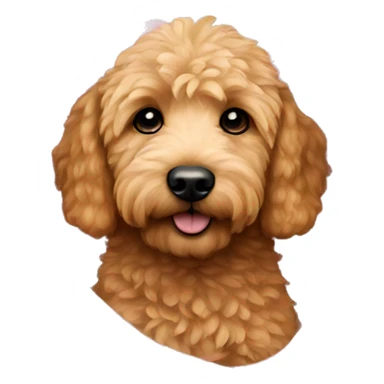 mini golden doodle with a pink blanket around itself sticker