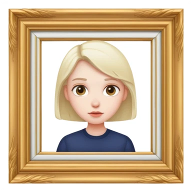 perfectionist person with focused expression adjusting a picture frame sticker