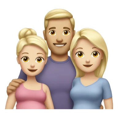 White family of 4, blonde dad, pregnant mom, 2 toddler girls one blonde one brunette sticker