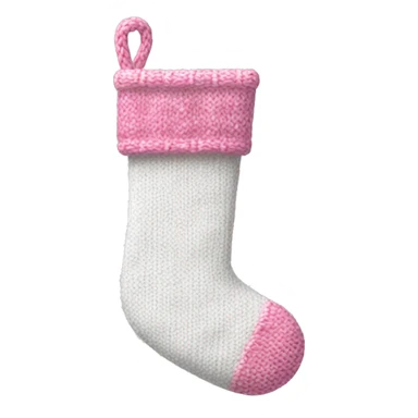 white and pink knit christmas stocking sticker