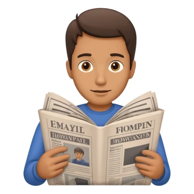 man with rolled newspaper sticker