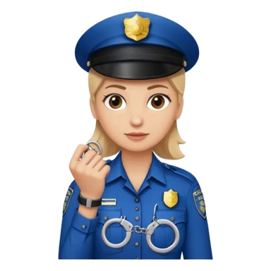 police woman hand cuffs one hand sticker
