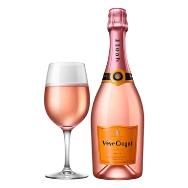 Pink Veuve Clicquot rosé champagne bottle sticker