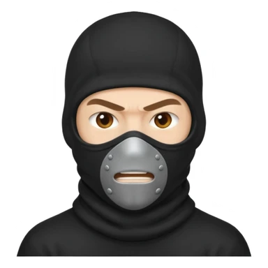 angry man in balaclava sticker