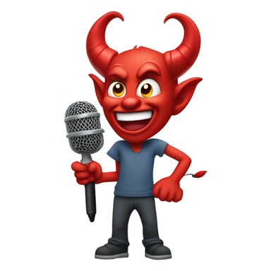Devil doing mic drop sticker