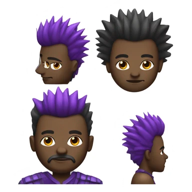 Black man with purple spikes Mohawk  sticker