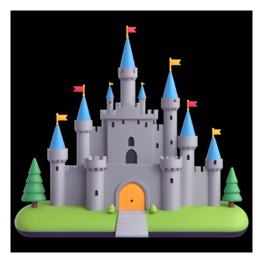 king and queen, castle background sticker
