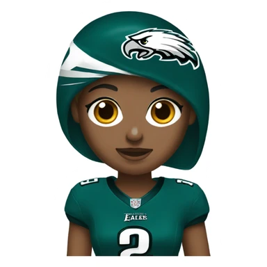  female wearing Philadelphia Eagles jersey sticker
