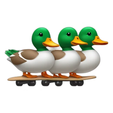 3 canards avec des patins à roulettes sticker