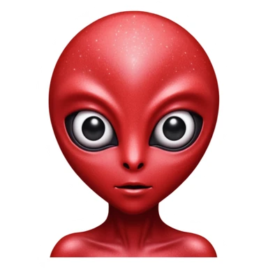red glitter alien sticker
