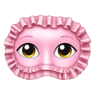 Light pink Frilly satin bedtime mask sticker