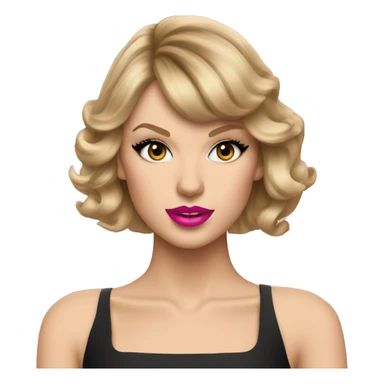 Taylor swift with pink lipstick  sticker