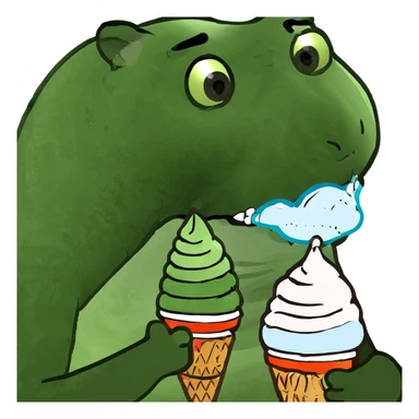 Panda eating iceew creammw sticker